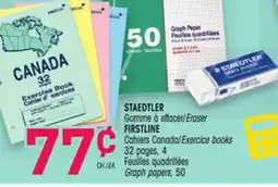 Uniprix STAEDTLER Gomme à effacer/Eraser FIRSTLINE Cahiers Canada/Exercice books offer