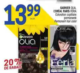 Uniprix GARNIER OLIA, L'ORÉAL PARIS FÉRIA Coloration capillaire permanente/ Permanent hair color offer