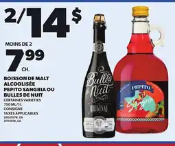 Provigo BOISSON DE MALT ALCOOLISÉE PEPITO SANGRIA OU BULLES DE NUIT, 750 ML/1 L offer