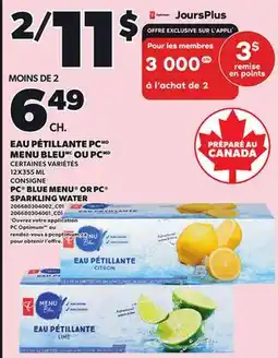 Provigo EAU PÉTILLANTE PC MENU BLEUMCMC OU PC, 12X355 ML offer