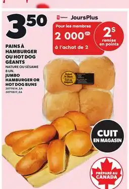 Provigo PAINS À HAMBURGER OU HOT DOG GÉANTS NATURE OU SÉSAME, 8 UN offer
