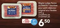 Provigo MAPLE LODGE FARMS ULTIMATETM SAUCISSE POUR PETIT-DÉJEUNER ORIGINAL ET A L'ÉRABLE, 375 g offer