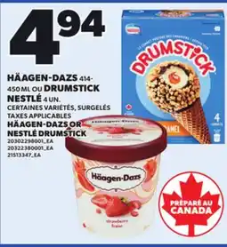 Provigo HÄAGEN-DAZS, 414-450 ML OU DRUMSTICK NESTLÉ, 4 UN offer
