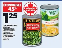 Provigo LÉGUMES GÉANT VERT OU POIS LE SIEUR, 341/398 ML offer