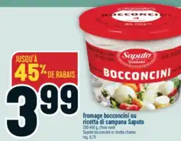 Marché Adonis FROMAGE BOCCONCINI OU RICOTTA DI CAMPANA SAPUTO | SAPUTO BOCCONCINI OR RICOTTA CHEESE offer