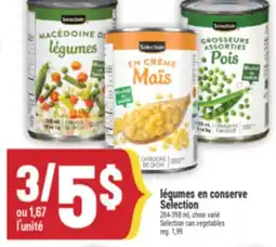Marché Adonis LÉGUMES EN CONSERVE SELECTION | SELECTION CAN VEGETABLES offer