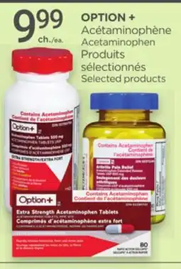 Proxim OPTION + Acétaminophène Acetaminophen Produits sélectionnés/Selected products offer