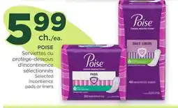 Proxim POISE Selected incontience pads or liners offer