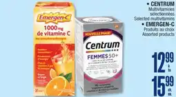 Jean Coutu CENTRUM Selected multivitamins, EMERGEN-C Assorted products offer
