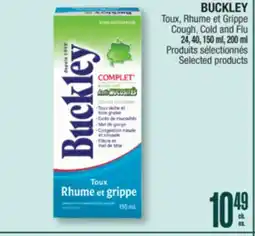 Jean Coutu BUCKLEY Cough, Cold and Flu Selected products offer