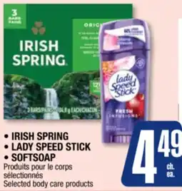Jean Coutu IRISH SPRING, LADY SPEED STICK, SOFTSOAP Selected body careproducts offer
