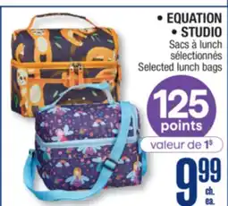 Jean Coutu EQUATION, STUDIO Selected lunch bags offer