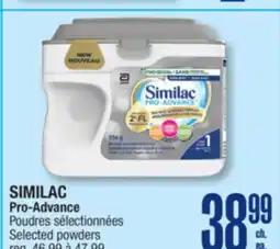 Jean Coutu SIMILAC Pro-Advance Selected powders offer