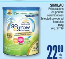 Jean Coutu SIMILAC Selected powdered formulas offer