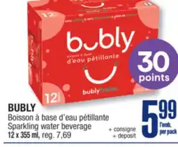 Jean Coutu BUBLY Sparkling water beverage offer