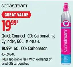 Canadian Tire Sodastream Quick Connect, CO2 Carbonating Cylinder offer