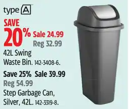Canadian Tire Type A swing waste bin offer