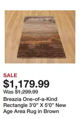 Wayfair Breazia One-of-a-Kind Rectangle 3'0 X 5'0 New Age Area Rug in Brown offer