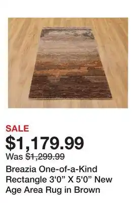 Wayfair Breazia One-of-a-Kind Rectangle 3'0 X 5'0 New Age Area Rug in Brown offer