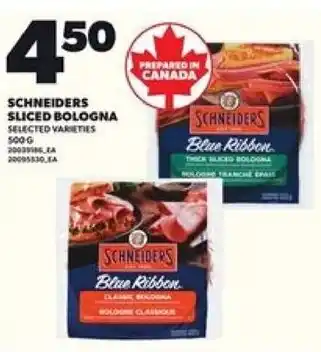 Loblaws Schneiders sliced bologna offer