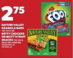 Loblaws Nature valley granola bars or betty crocker or mott's fruit snacks offer