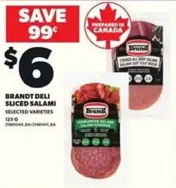 Loblaws Brandt deli sliced salami offer