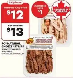 Loblaws PC natural choice strips offer