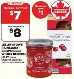 Loblaws Lesley stowe raincoast crisps or wildly delicious jelly offer
