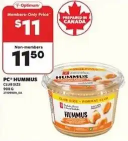 Loblaws PC hummus club size offer