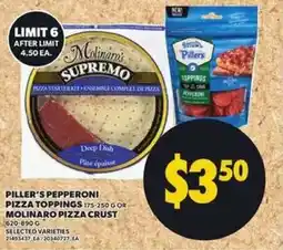 Loblaws Piller's pepperoni pizza toppings or molinaro pizza crust offer