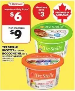 Loblaws Tre stelle ricotta or bocconcini offer