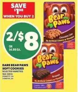 Loblaws Dare bear paws soft cookies offer