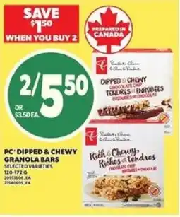 Loblaws PC dipped & chewy granola bars offer