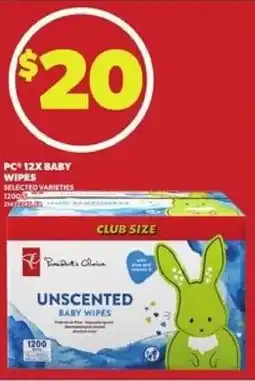 Loblaws PC 12x baby wipes offer