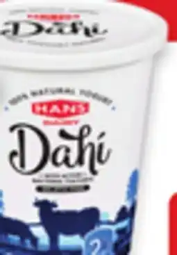 Walmart Hans Dahi 2%natural yogurt offer