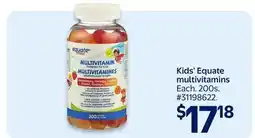 Walmart Kids' Equate multivitamins offer
