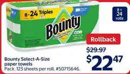 Walmart Bounty Select-A-Size paper towels offer