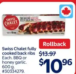Walmart Swiss Chalet fully cooked back ribs offer