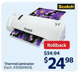 Walmart Thermal laminator offer