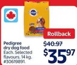 Walmart Pedigree dry dog food offer