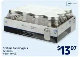 Walmart 500 mL Canning Jars offer