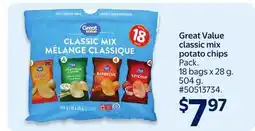 Walmart Great Value classic mix potato chips offer