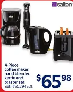 Walmart 4-Piece coffee maker, hand blender, kettle and toaster set offer