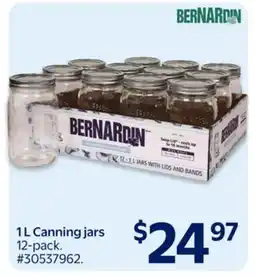 Walmart Bernardin 1L Canning Jars offer