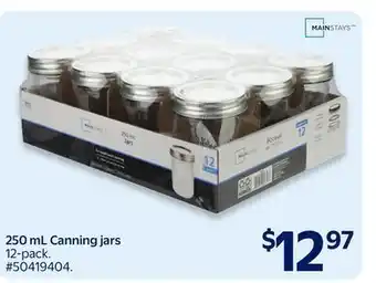 Walmart 250 mL Canning jars offer