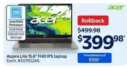 Walmart Acer Aspire Lite 15.6 FHD IPS laptop offer