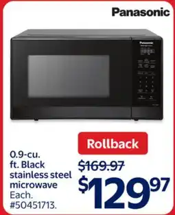 Walmart 0.9-cu. ft. Black stainless steel microwave offer