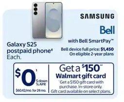 Walmart Galaxy S25 postpaid phone offer