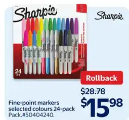 Walmart Fine-point markers selected colours 24-pack offer