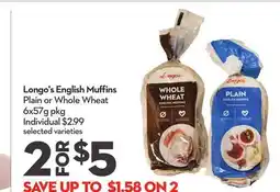 Longo's English Muffins offer